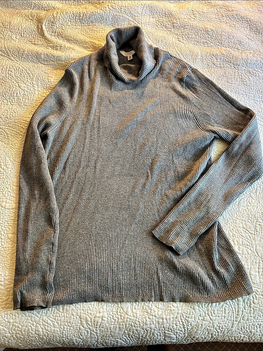 Time and Tru Ribbed Turtleneck Sweater Gray XXL (20)